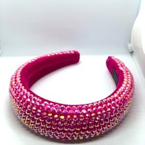 Cute Fuchsia Hot Pink Rhinestone Head Band